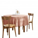 Nappe gaze de coton ronde 180cm Gaia rose peche